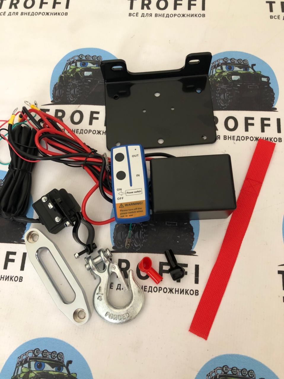 Лебедка электрическая 12V Electric Winch 3000lbs / 1361 кг с кевларовым тросом — изображение 5